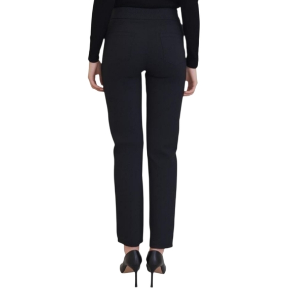 89th & Madison Stretch Pull-on Pants Black Straight-Leg Petite Small - Picture 4 of 15